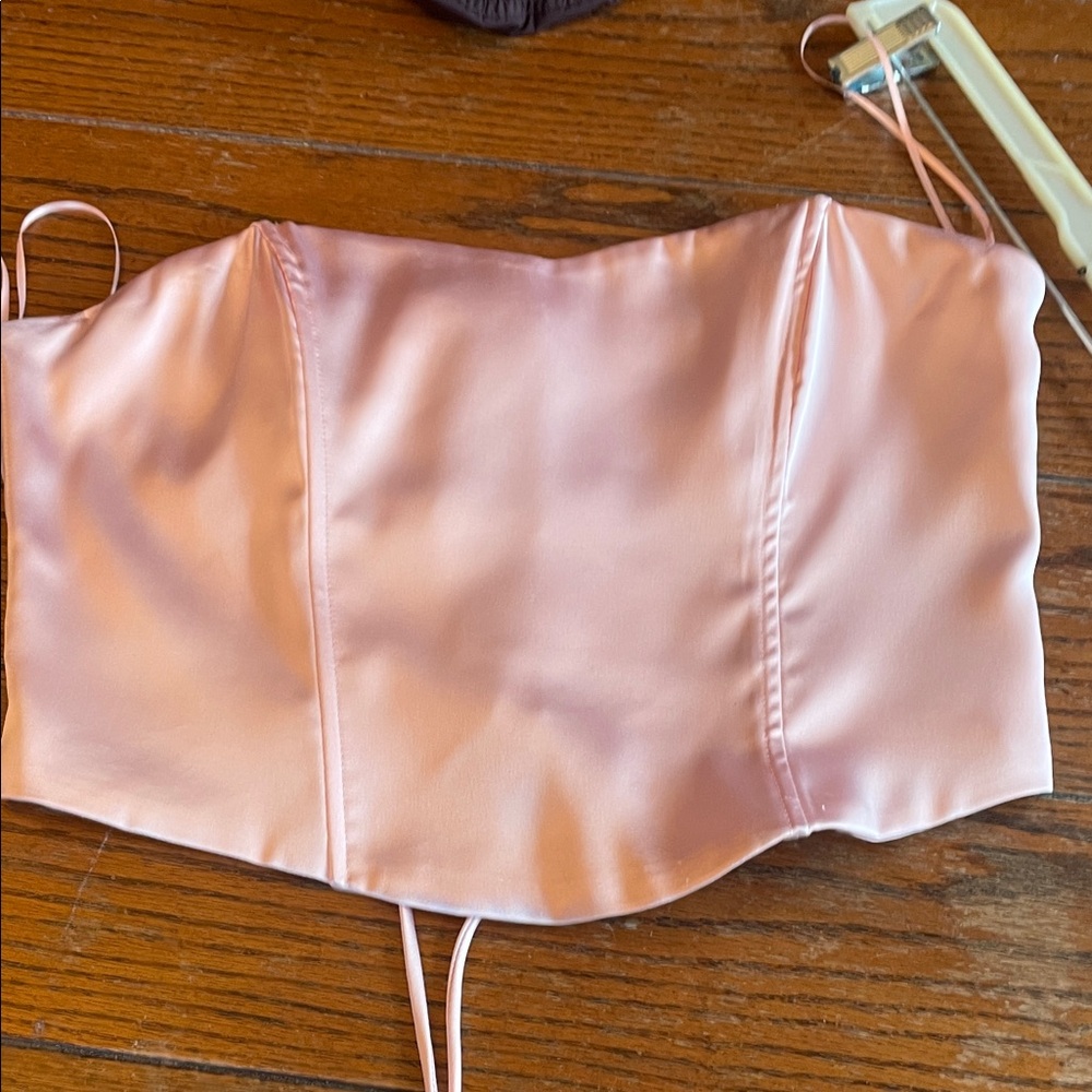 Beige Botany Pink Corset Top L